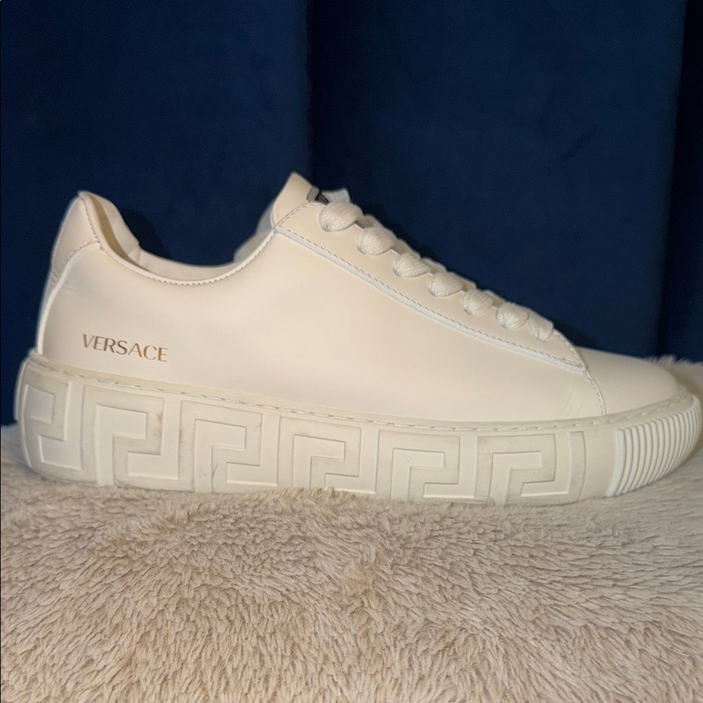 Versace White Leather Sneakers
